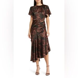 Chelsea28 Flutter Sleeve Asymmetrical Hem Dress